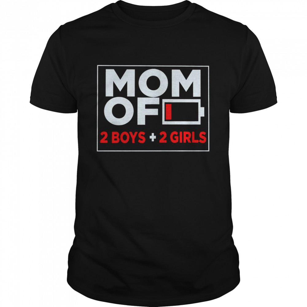 Family Lover Mom Of 2 Boys 2 Girls  Classic Men's T-shirt
