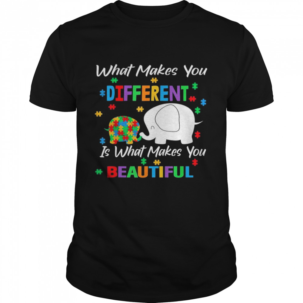 What Makes You Different Autism Child Elephant Mom Awareness  Classic Men's T-shirt