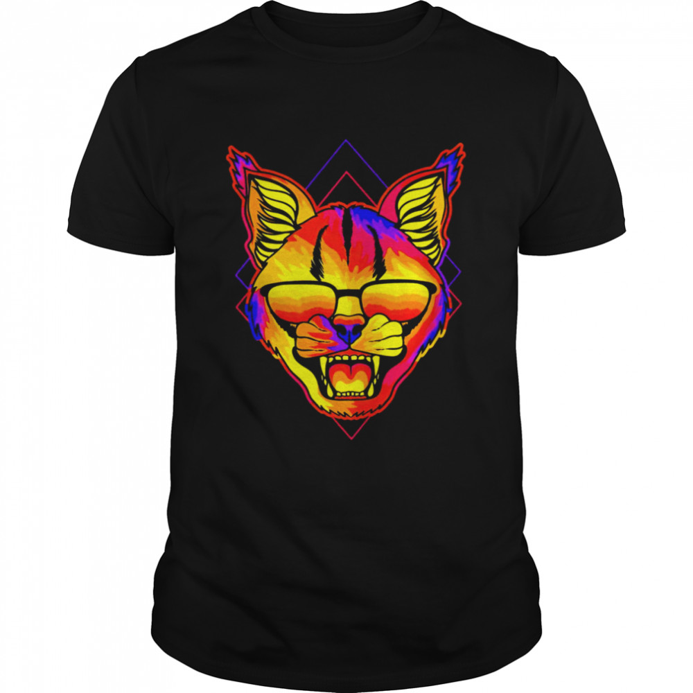 Caracal angry colorful shirt Classic Men's T-shirt