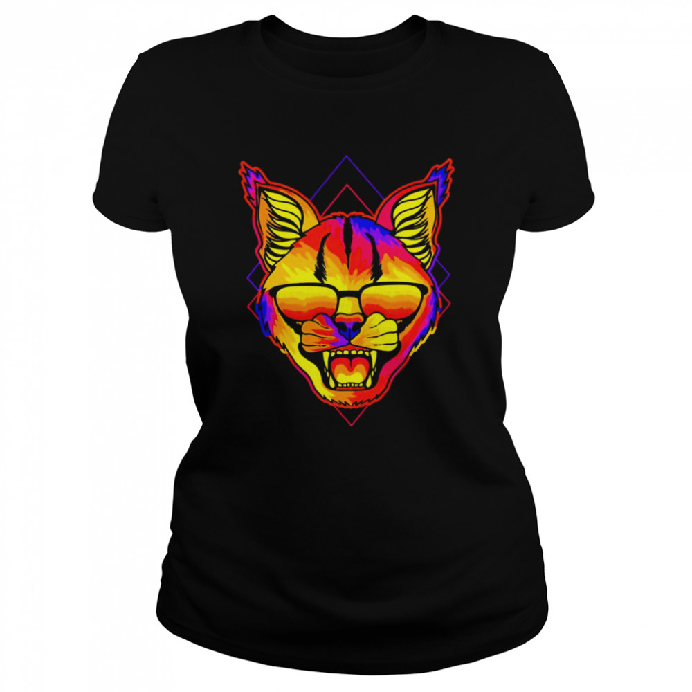 Caracal angry colorful shirt Classic Women's T-shirt