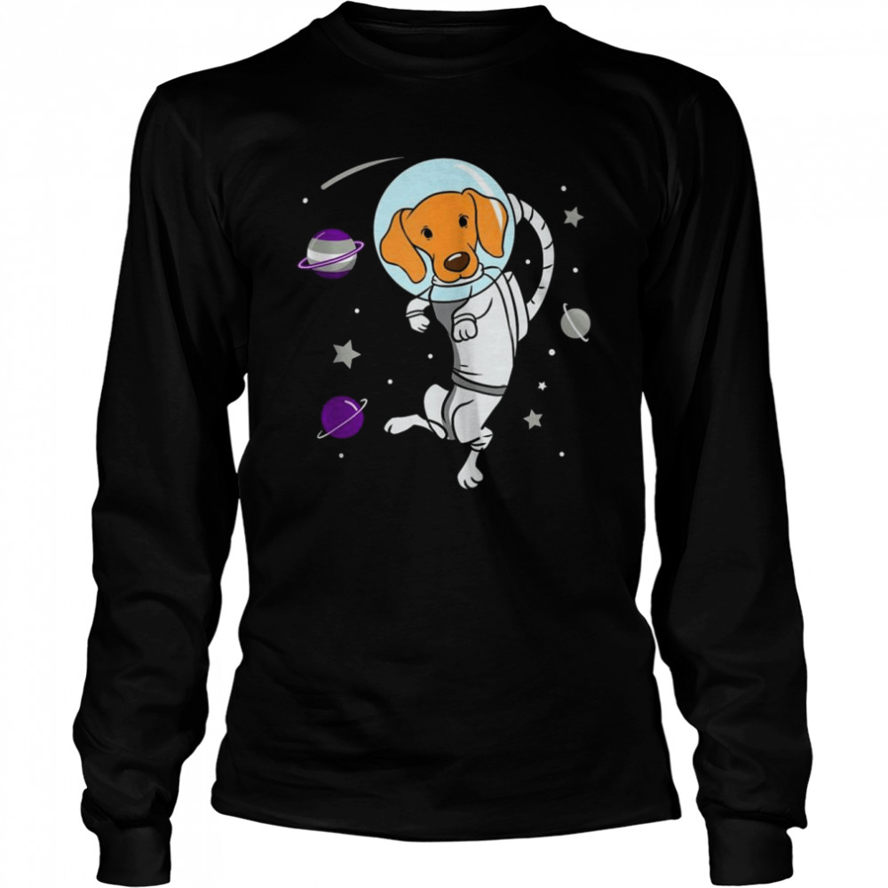 Graysexual Dog In Space Graysexual Pride  Long Sleeved T-shirt