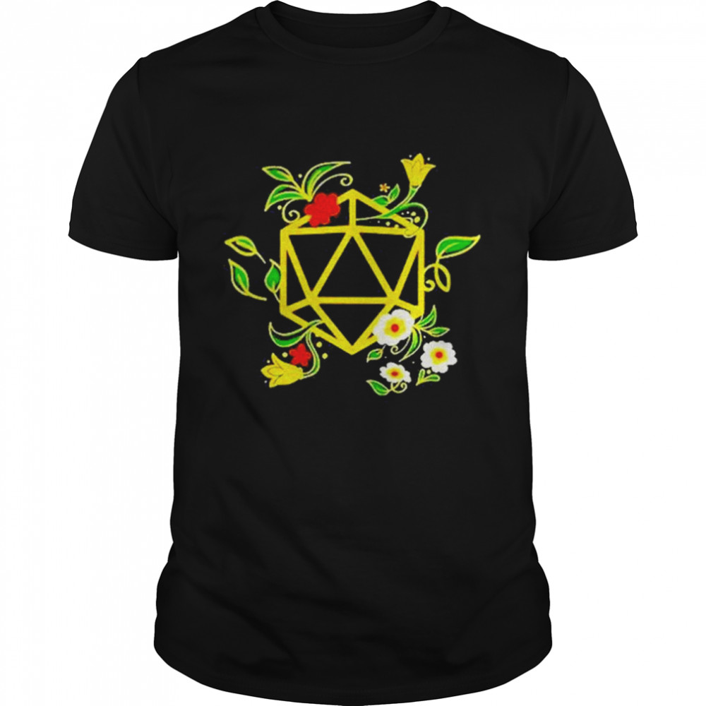 Harli Kane Wearing Geeky Polyhedral D20 Dice Set Plant Nerdy shirt Classic Men's T-shirt