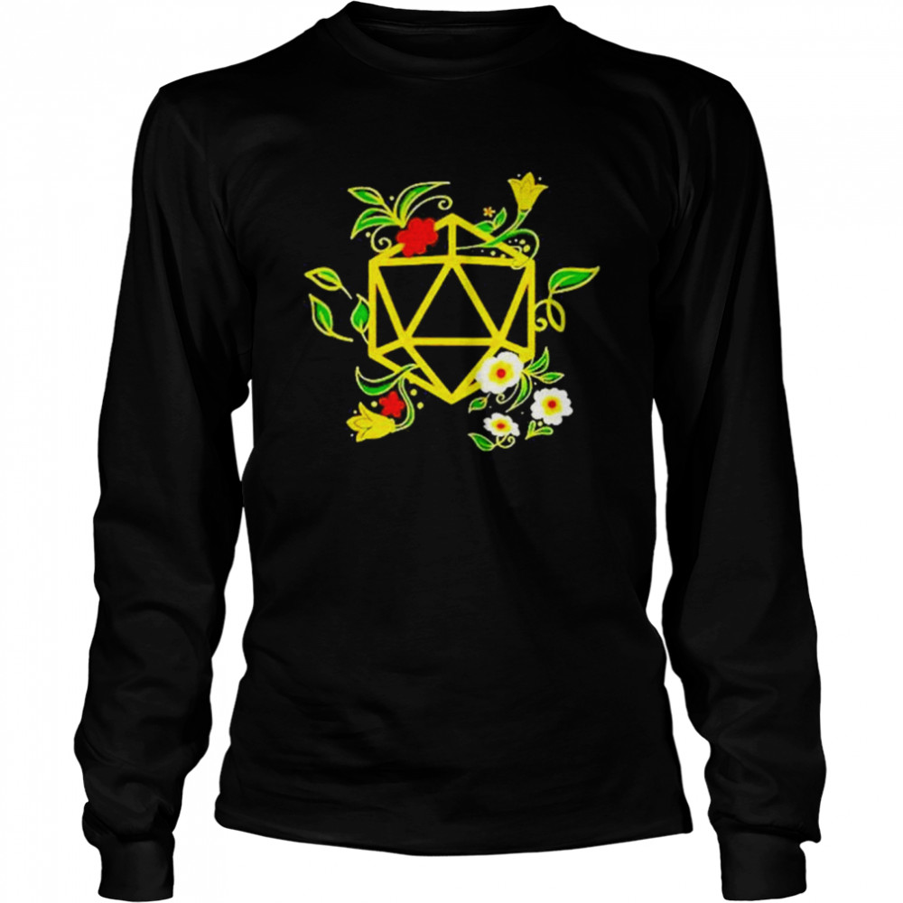 Harli Kane Wearing Geeky Polyhedral D20 Dice Set Plant Nerdy shirt Long Sleeved T-shirt