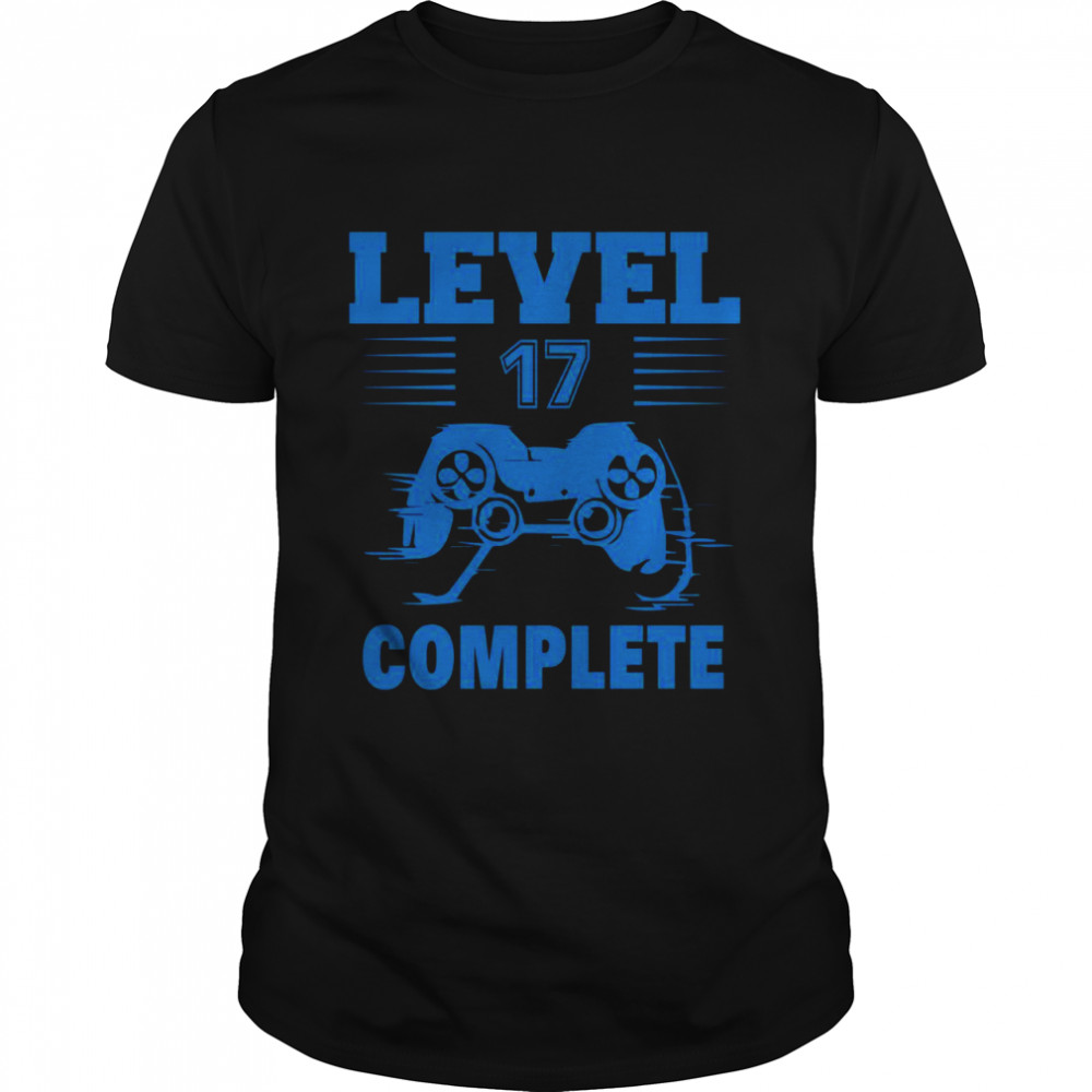 Herren Shirt Gamer 17. Geburtstag Geschenk 17 Geburtstag Level 17 Langarmshirt Shirt