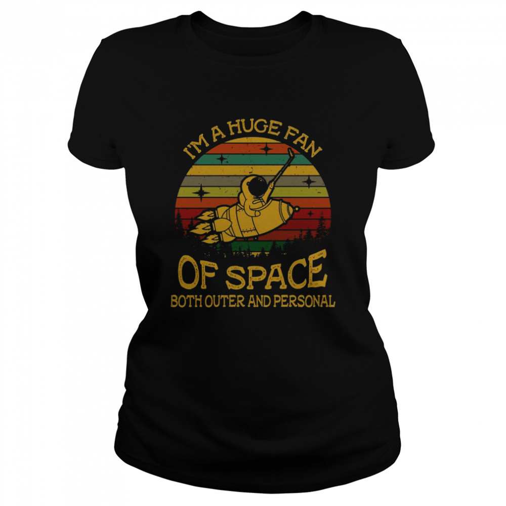 Ich bin ein großer Fan von Space Retro Vintage Astronaut Lustig Langarmshirt  Classic Women's T-shirt