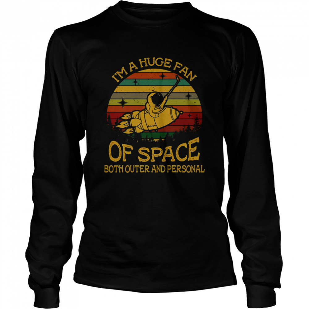 Ich bin ein großer Fan von Space Retro Vintage Astronaut Lustig Langarmshirt  Long Sleeved T-shirt