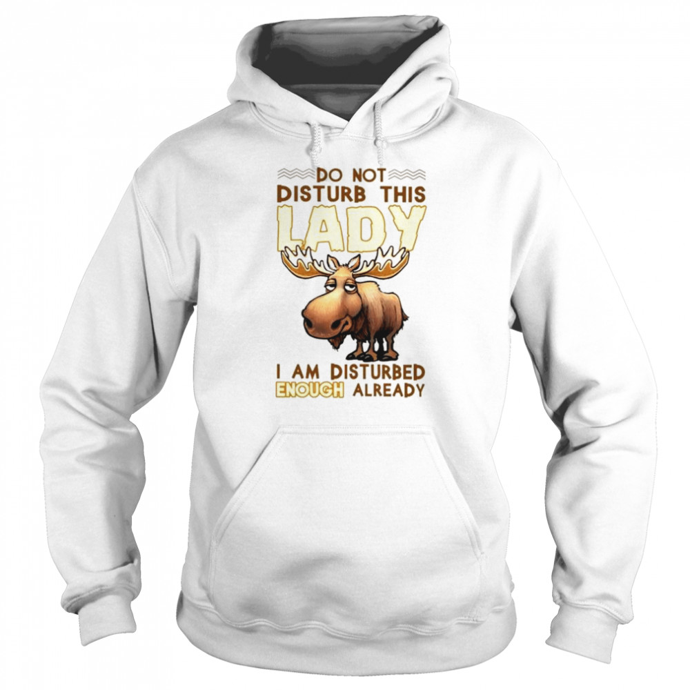 Reindeer do not disturb this lady I am disturbed enough already shirt Unisex Hoodie