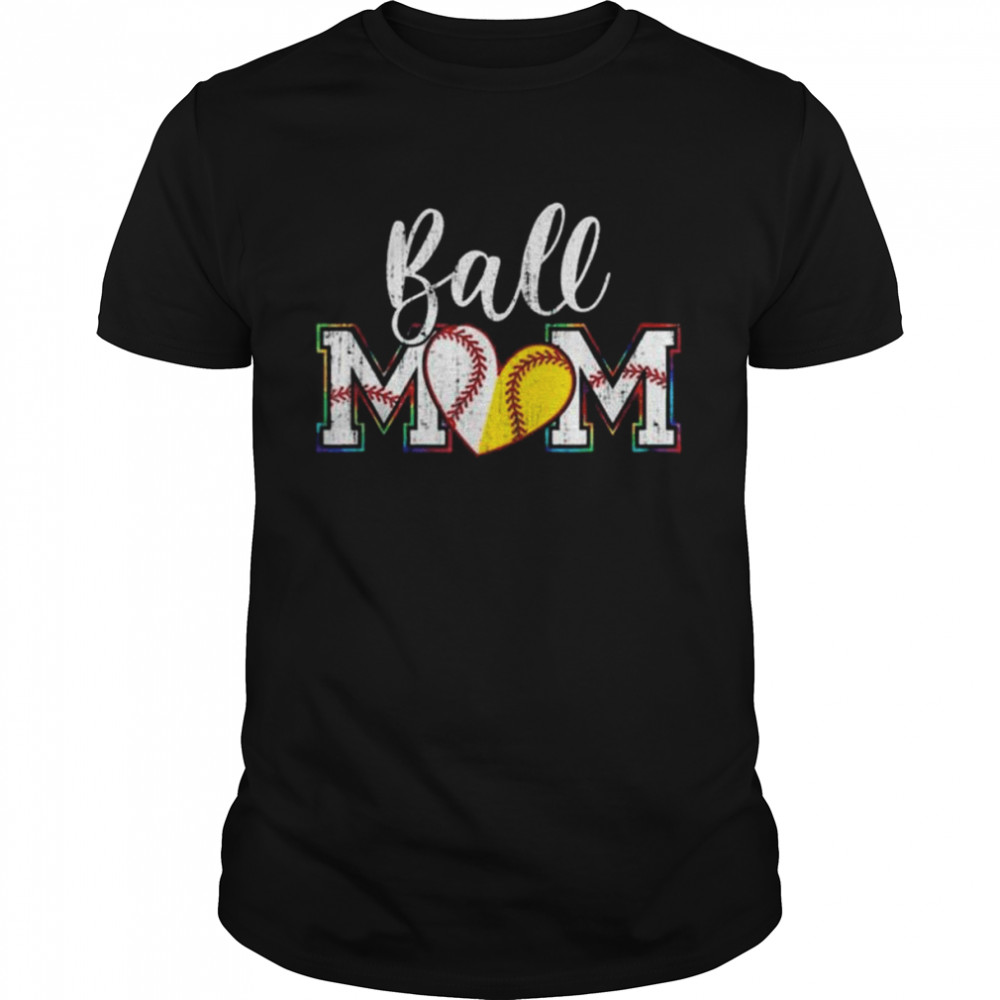 Ball Mom Leopard Softball Baseball Mothers Day  Classic Men's T-shirt