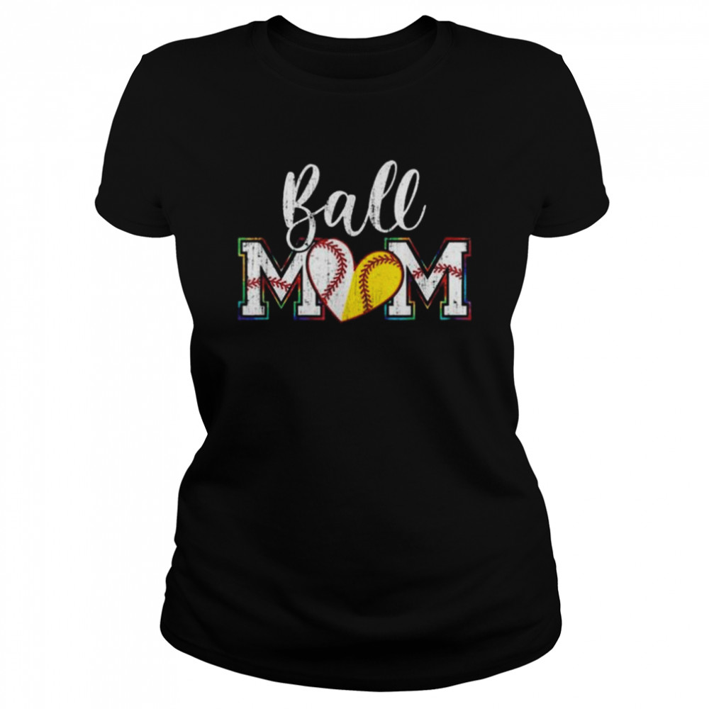 Ball Mom Leopard Softball Baseball Mothers Day  Classic Women's T-shirt