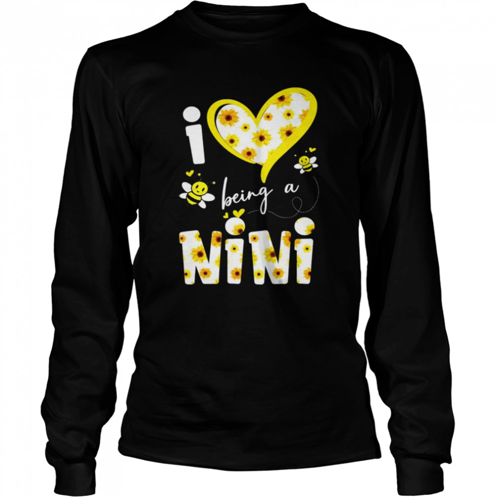 I love being a ninI sunflower bee mother’s day shirt Long Sleeved T-shirt