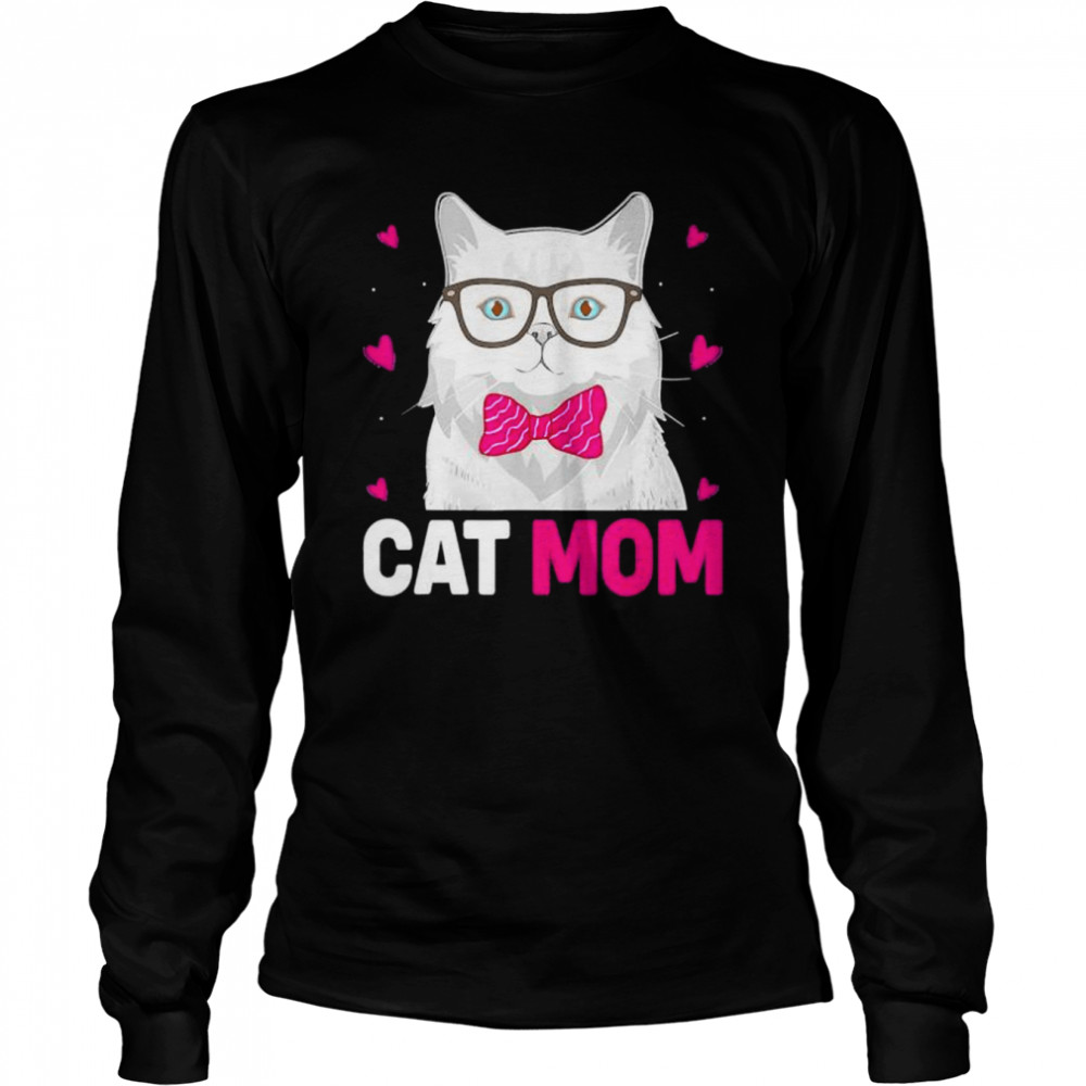 Retro vintage best cat mom ever cat mommy shirt Long Sleeved T-shirt