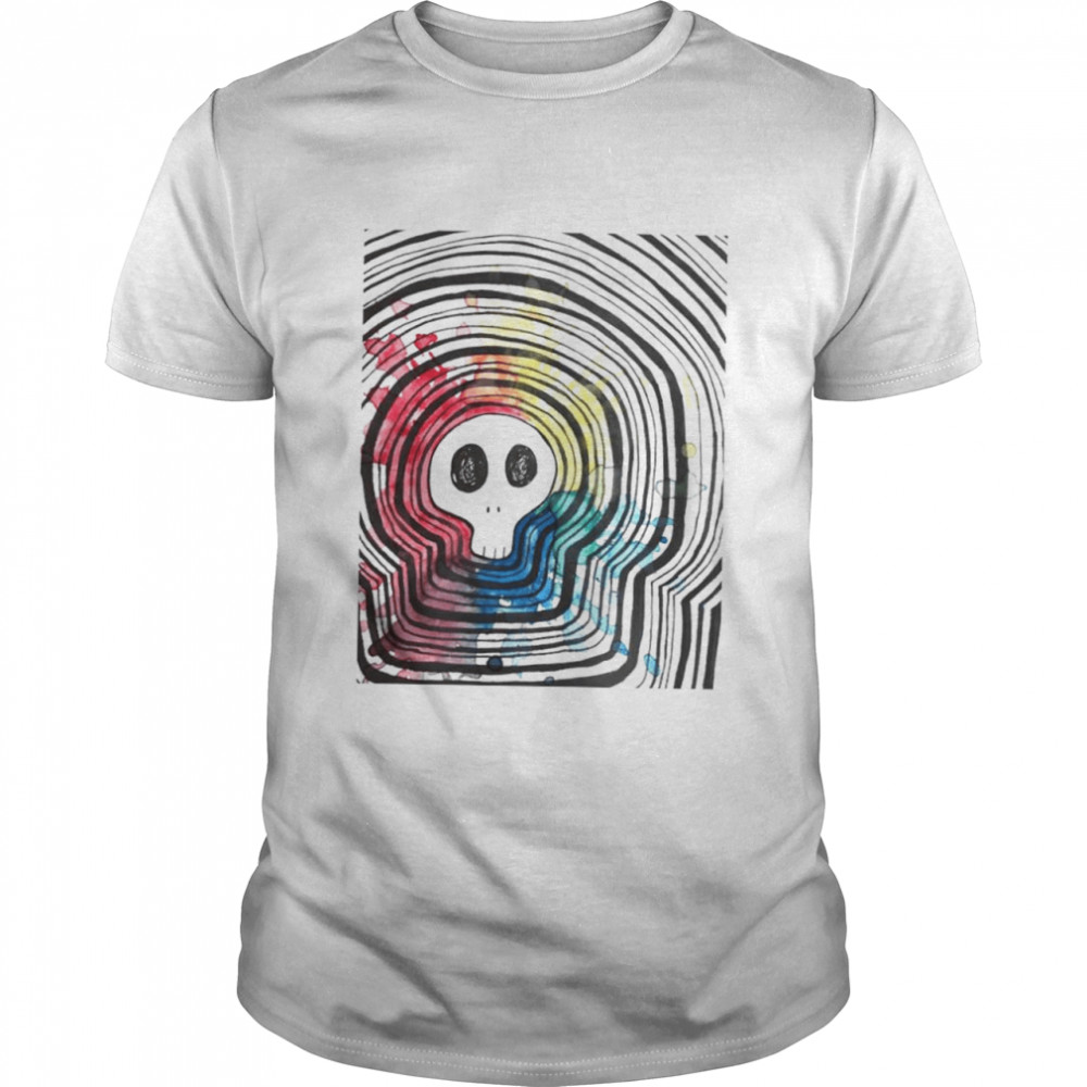 Skull rainbow Sound wave shirt