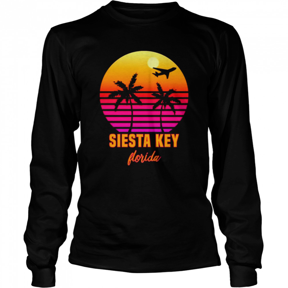 Summer Siesta Key Florida Sunset Palm Tree shirt Long Sleeved T-shirt
