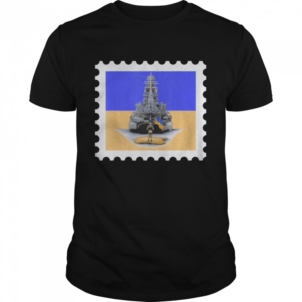 Ukraine postage stamp soldier flag pride shirt Classic Men's T-shirt