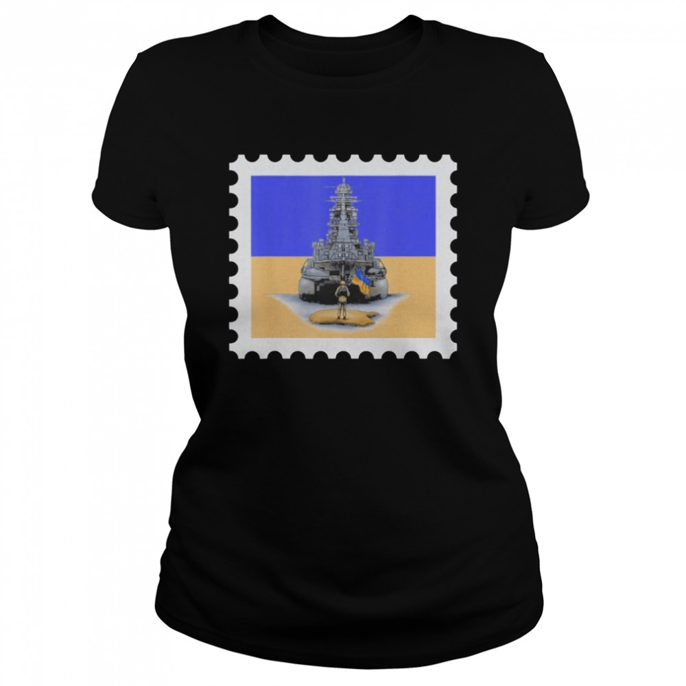 Ukraine postage stamp soldier flag pride shirt Classic Women's T-shirt