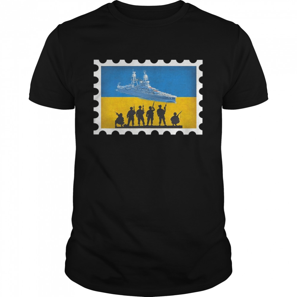Vintage Ukraine Postage Stamp Flag Pride  Classic Men's T-shirt