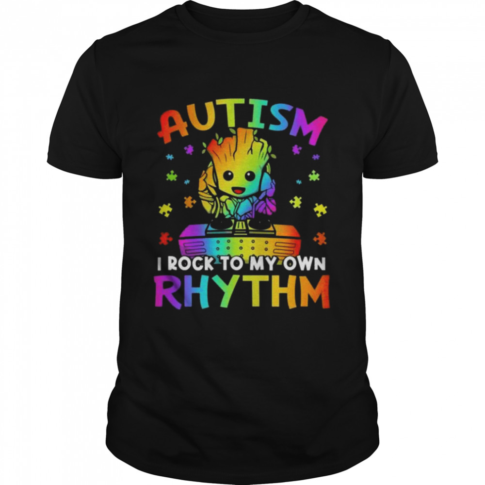 Baby groot autism I rock to my own rhythm shirt Classic Men's T-shirt