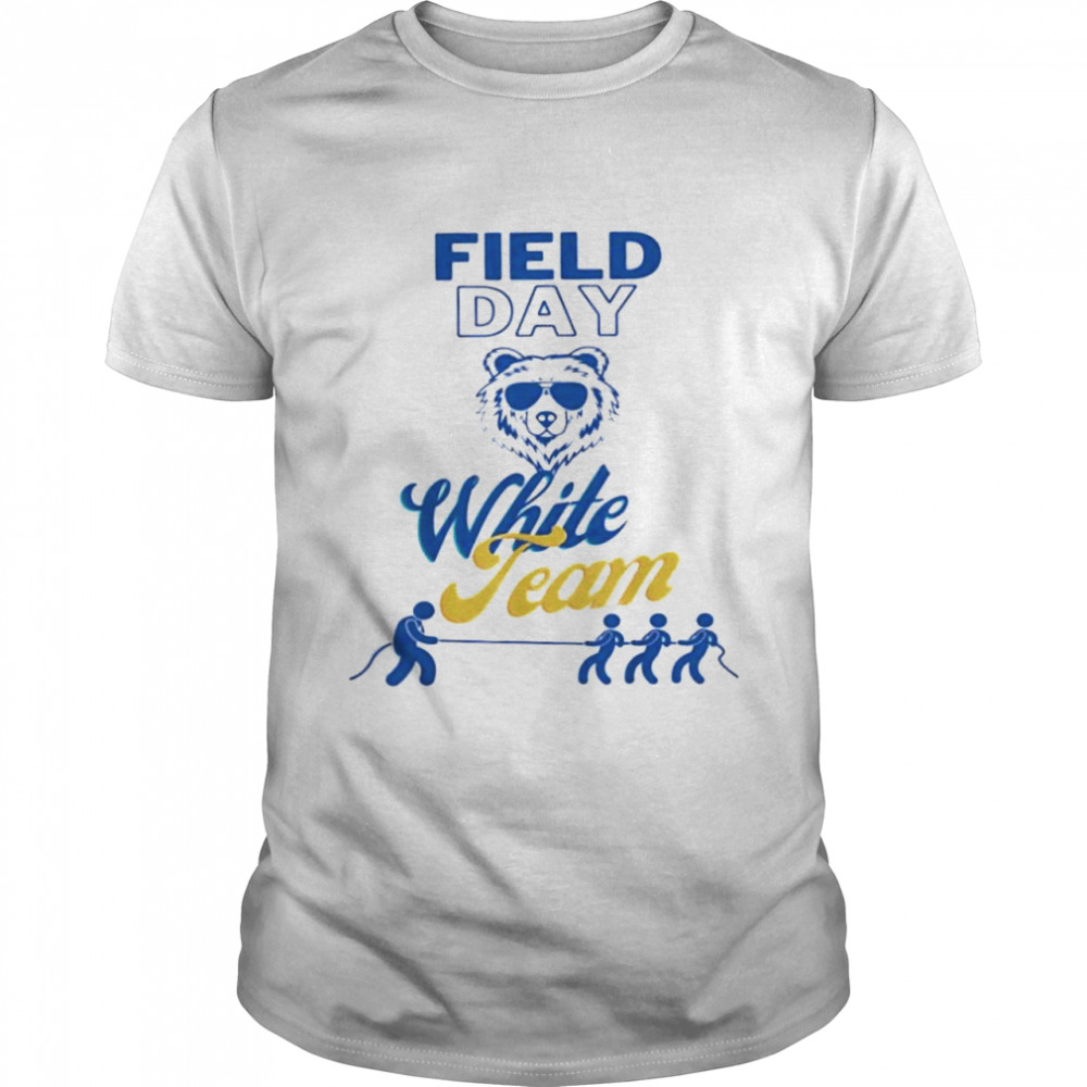 Field day white team fan gear bear mascot inspired shirt