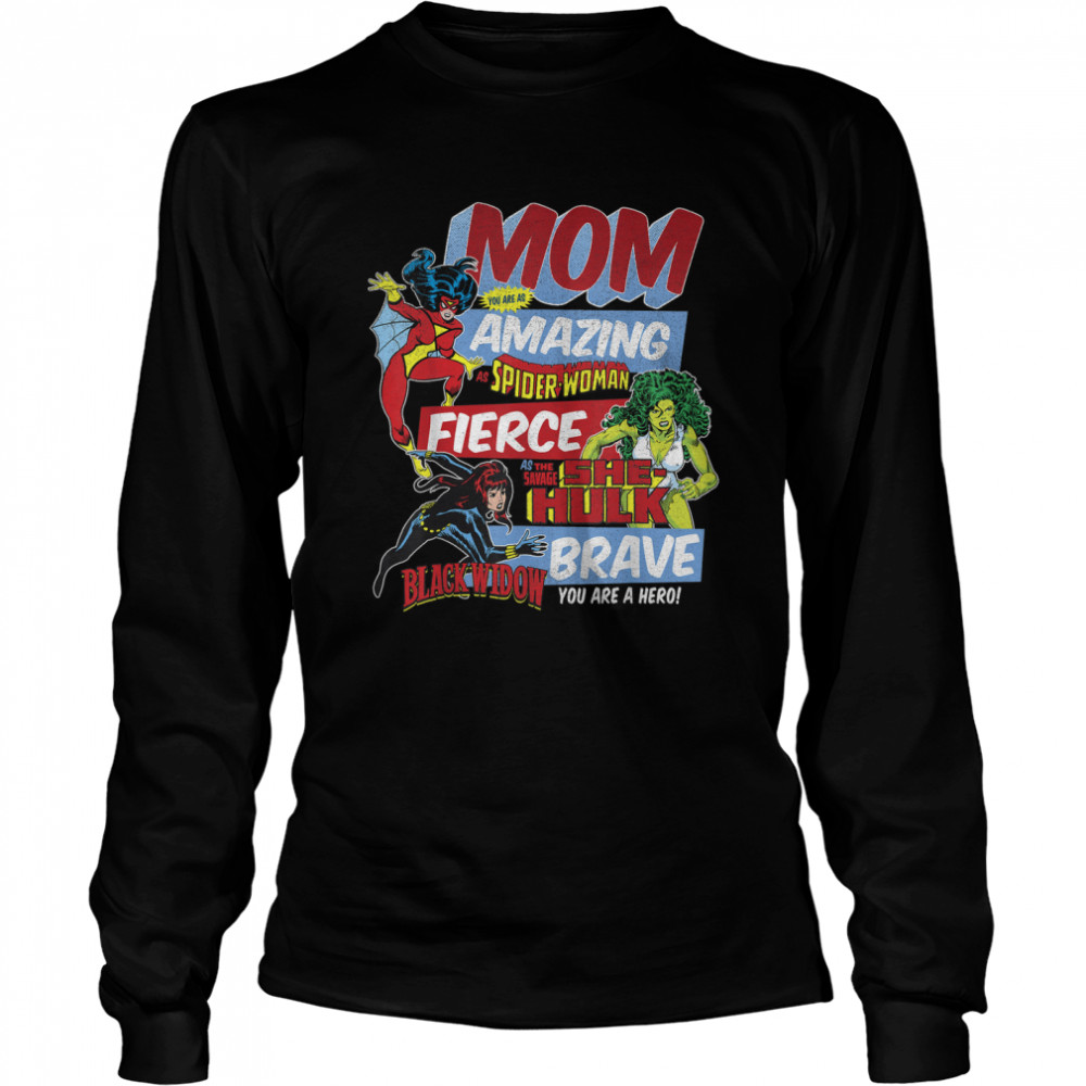 Marvel Vintage Retro Amazing Mom Graphic T- Long Sleeved T-shirt