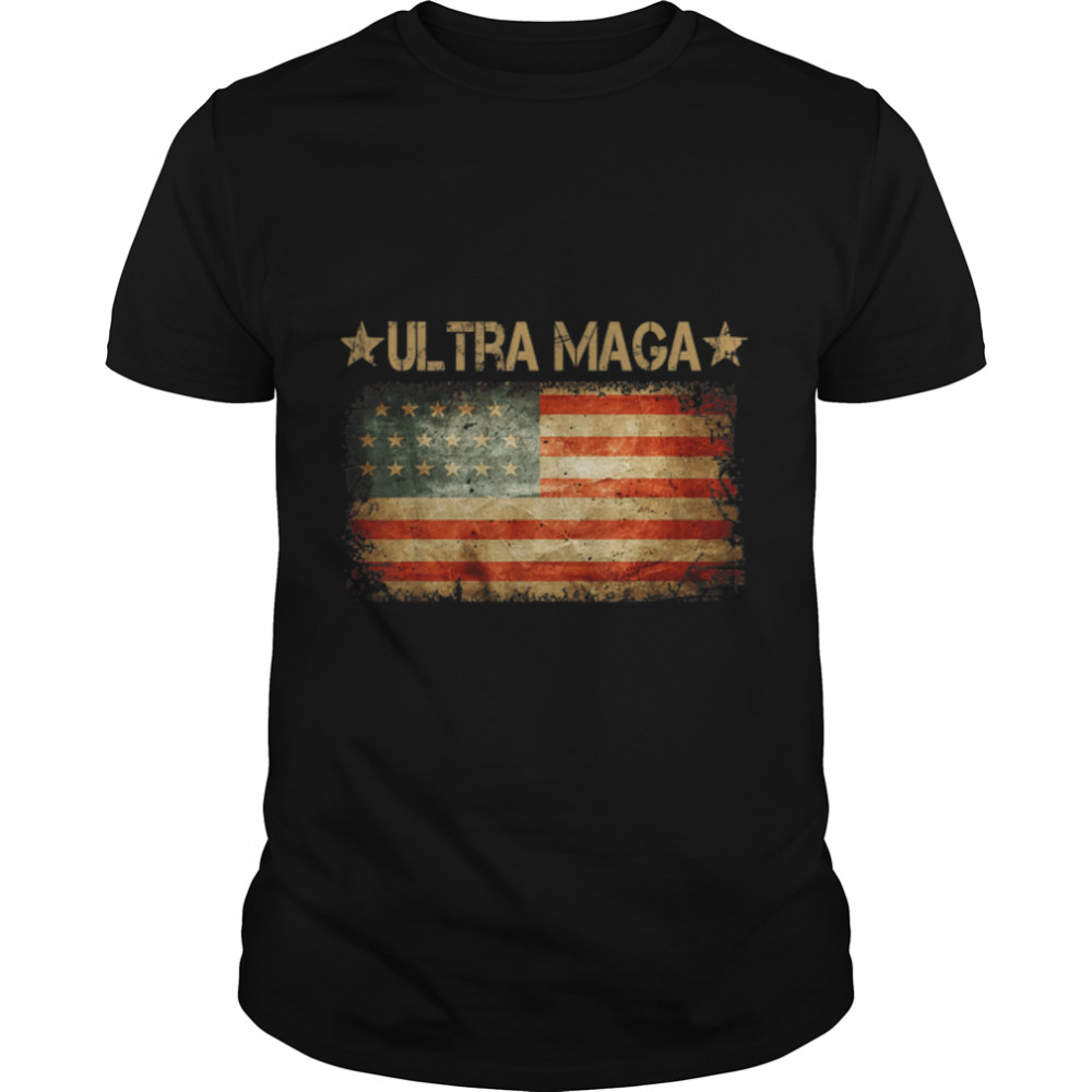 US Flag Anti Joe-Biden Ultra Maga Proud Ultra-Maga T-Shirt B0B187BFH9