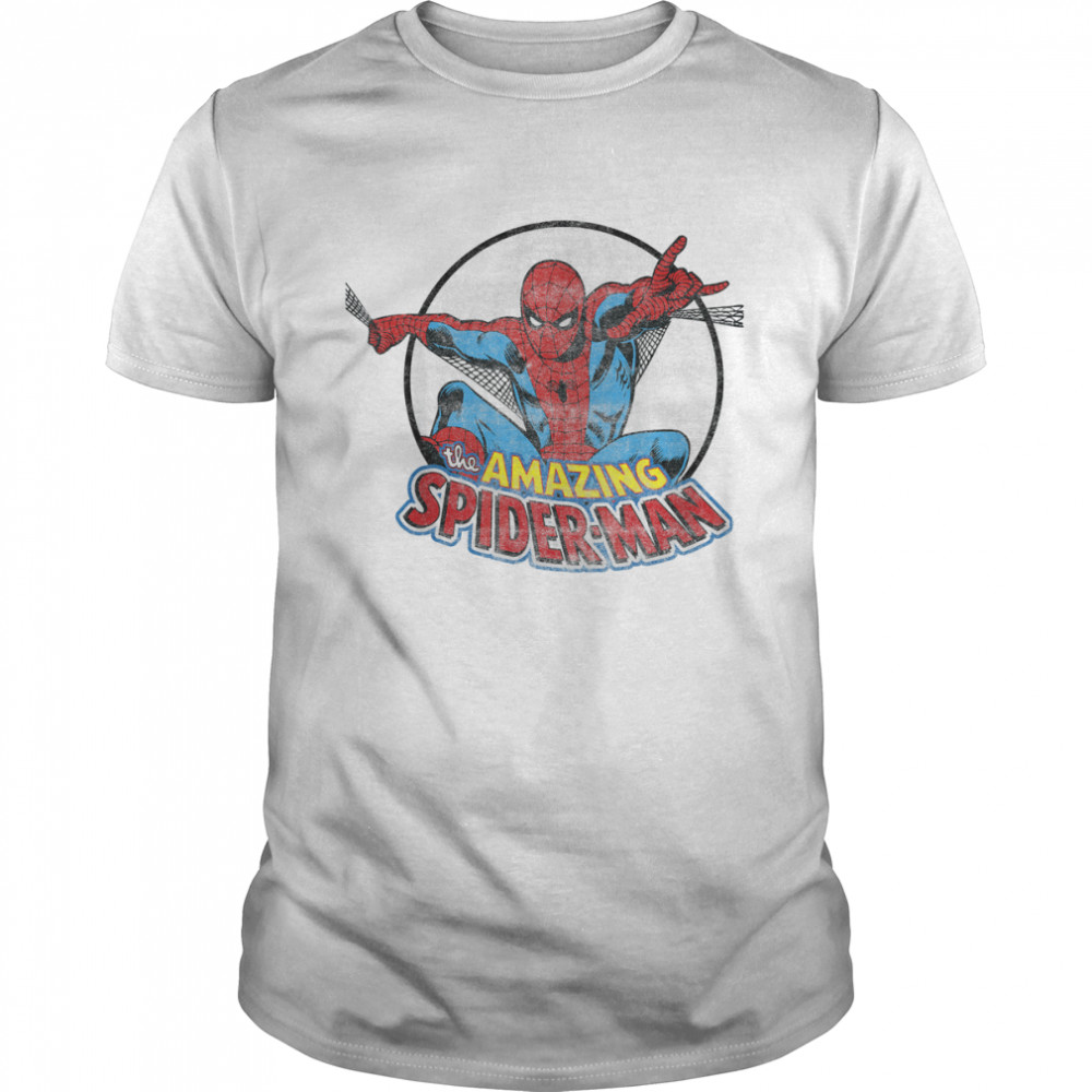 Marvel Amazing Spider-Man Retro Vintage Graphic T- Classic Men's T-shirt