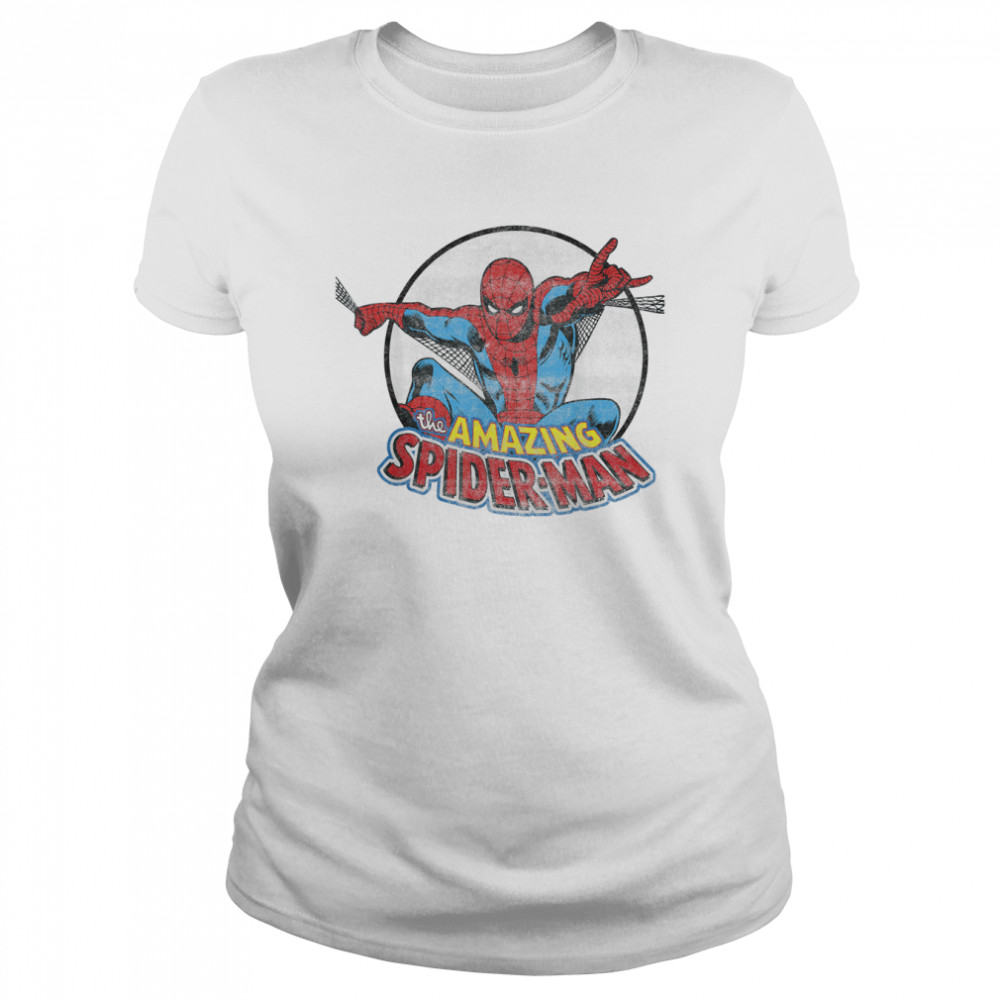 Marvel Amazing Spider-Man Retro Vintage Graphic T- Classic Women's T-shirt