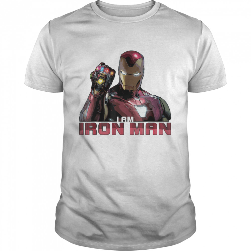 Marvel Avengers Endgame I Am Iron Man Movie Quote Portrait T-Shirt