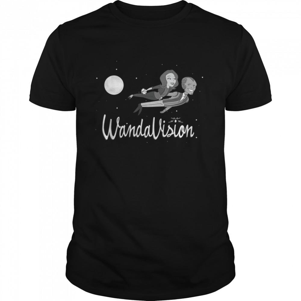 Marvel WandaVision Wanda and Vision 60s Moonlight Flight T-Shirt