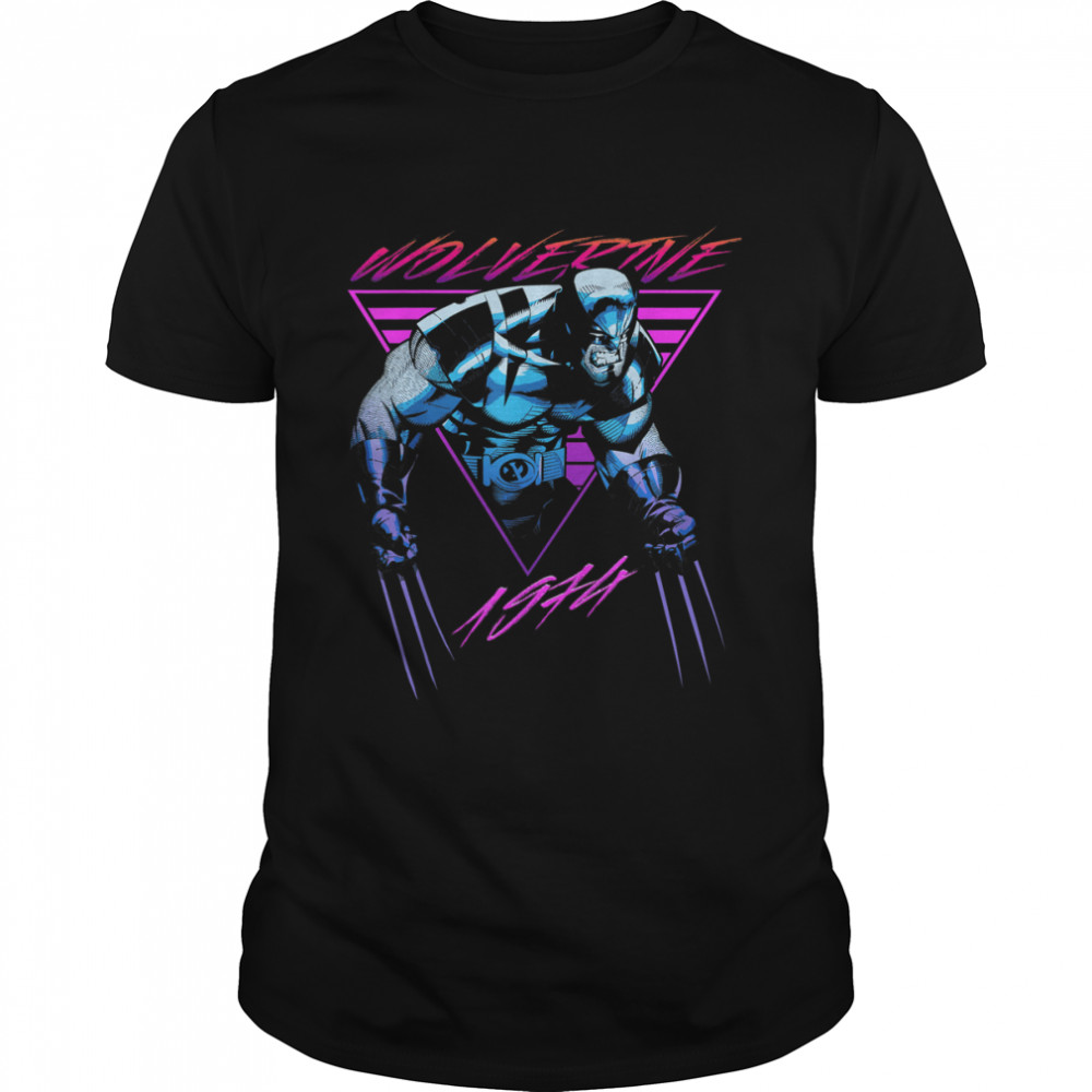 Marvel X-Men Wolverine Neon Retro Logan T- Classic Men's T-shirt