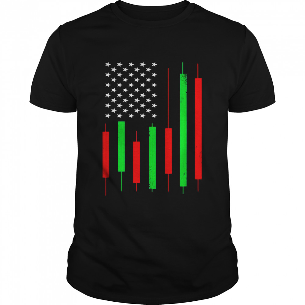 HODLn Stock chart American flag stock trader  Classic Men's T-shirt