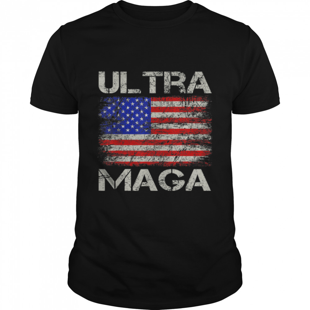 Ultra Maga King Great Trump - Vintage US FLag Anti Biden T- B0B1F51MXY Classic Men's T-shirt