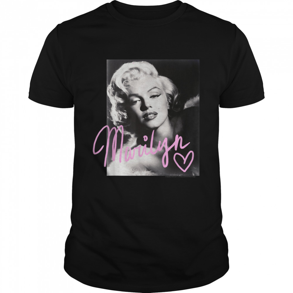 Marilyn Monroe black and white pink handwriting T- Classic Men's T-shirt