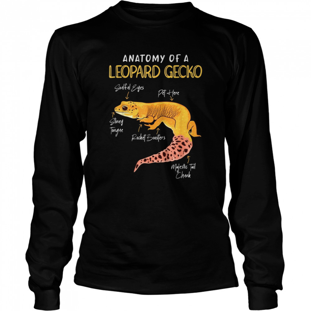 Anatomy of Leopard Gecko Terraristics Reptiles Gecko  Long Sleeved T-shirt