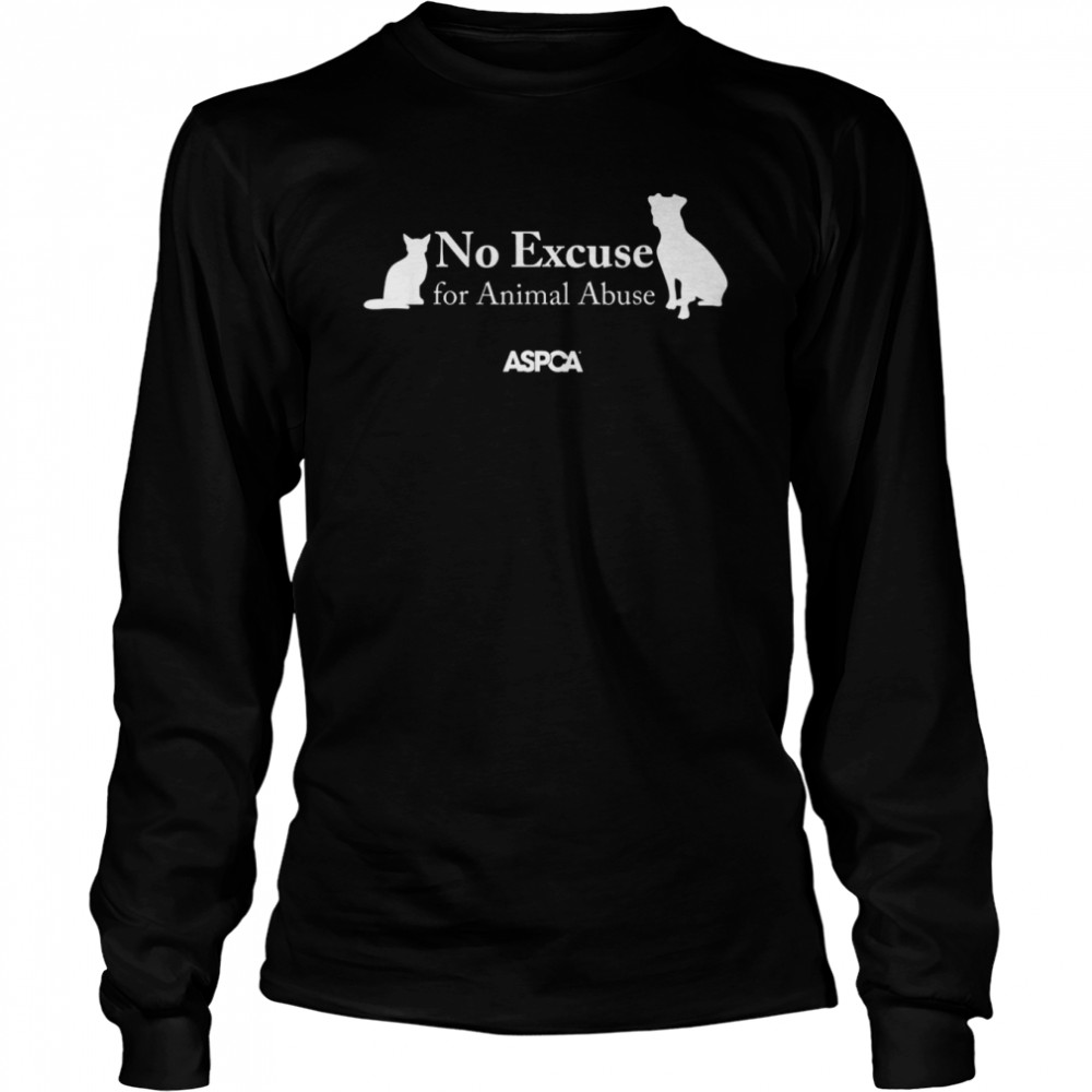 ASPCA No Excuse for Animal Abuse Silhouette  Long Sleeved T-shirt