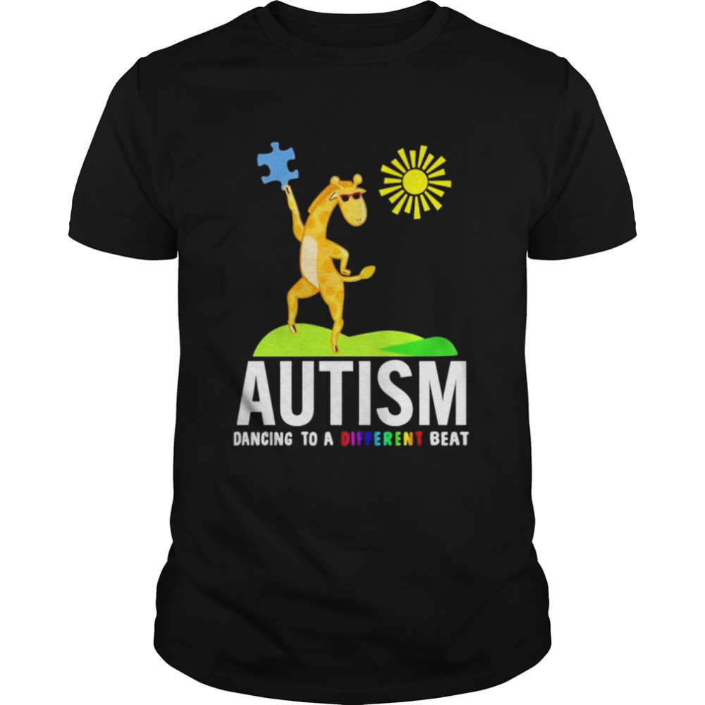 Autism dancing to a different beat giraffe shirt