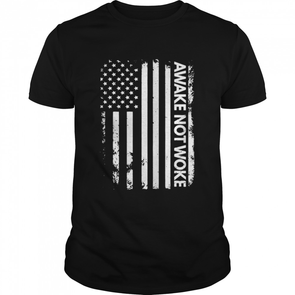 Awake But Not Woke Sleeping Political Censorship Usa Flag Tank ShirtTopShirt Shirt