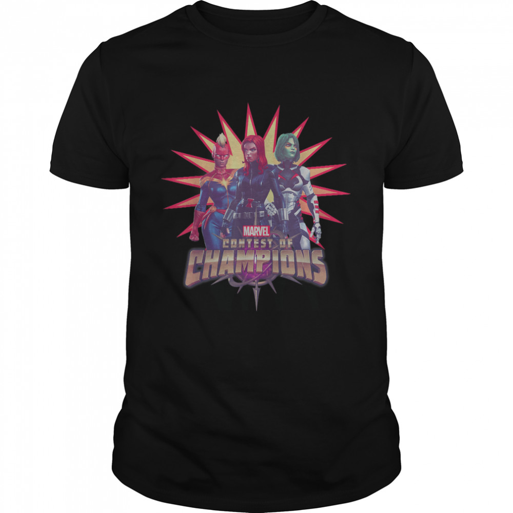 Marvel Contest of Champions Heroine Trio Pow Graphic T-Shirt