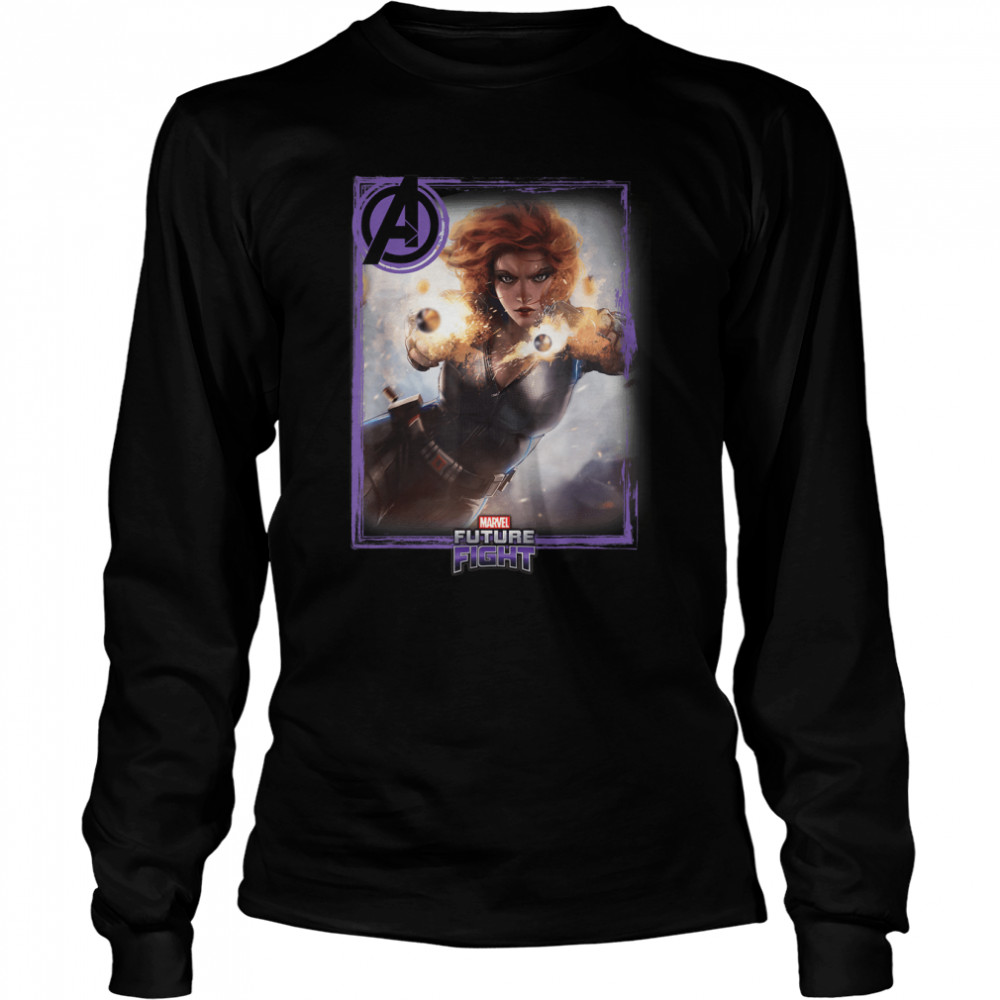 Marvel Future Fight Black Widow Portrait Graphic T- Long Sleeved T-shirt