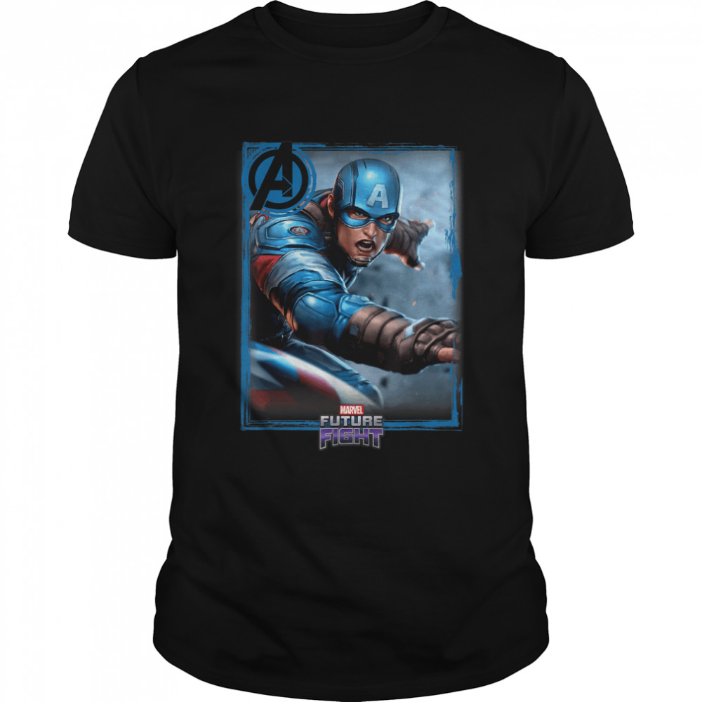 Marvel Future Fight Captain America Portrait Graphic T-Shirt