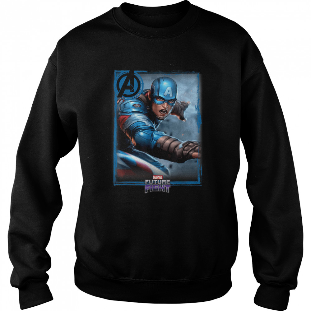 Marvel Future Fight Captain America Portrait Graphic T- Unisex Sweatshirt