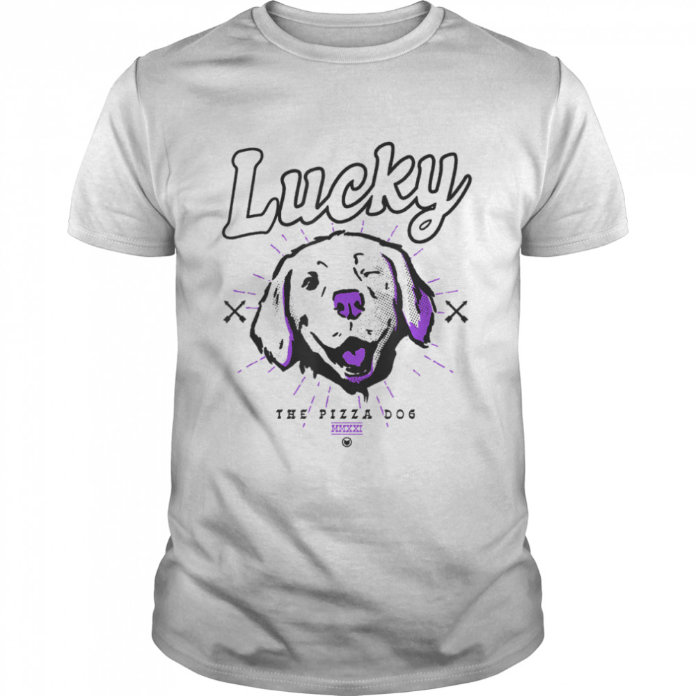 Marvel Hawkeye Disney Plus Lucky The Pizza Dog Line Art V-2 T-Shirt