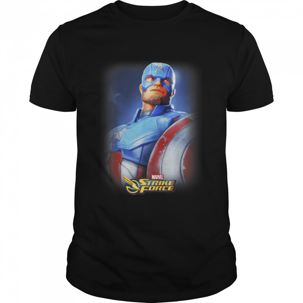 Marvel Strike Force Captain America Portrait Graphic T-Shirt