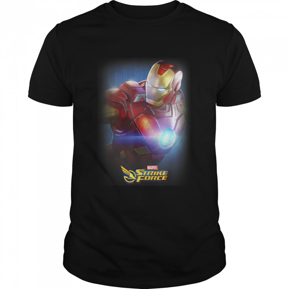 Marvel Strike Force Iron Man Glow Portrait Graphic T-Shirt