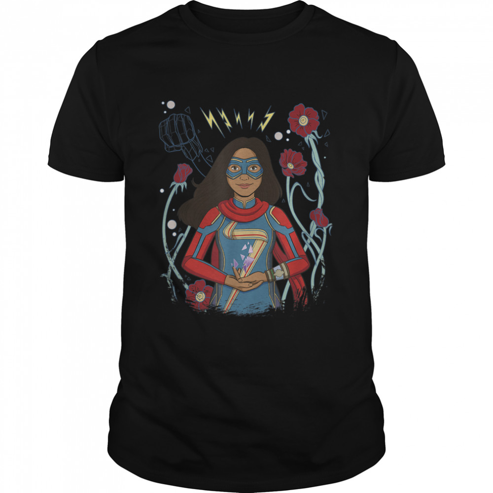 Ms. Marvel Floral Hero Portrait T-Shirt