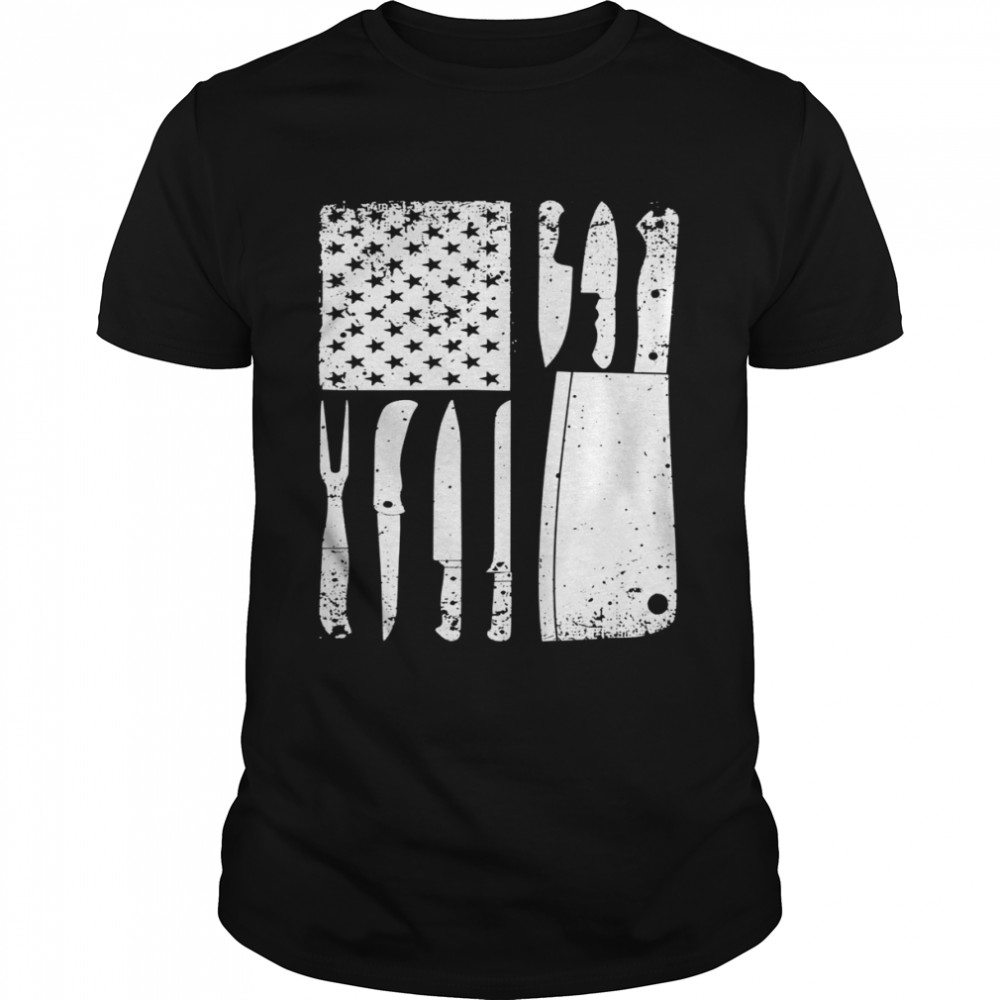 Chef Knife American Flag Design PatriotShirt Shirt