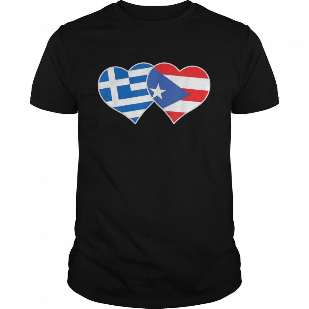 Greek Puerto Rican Flag Heart Love Greece Puerto RicoShirt Shirt