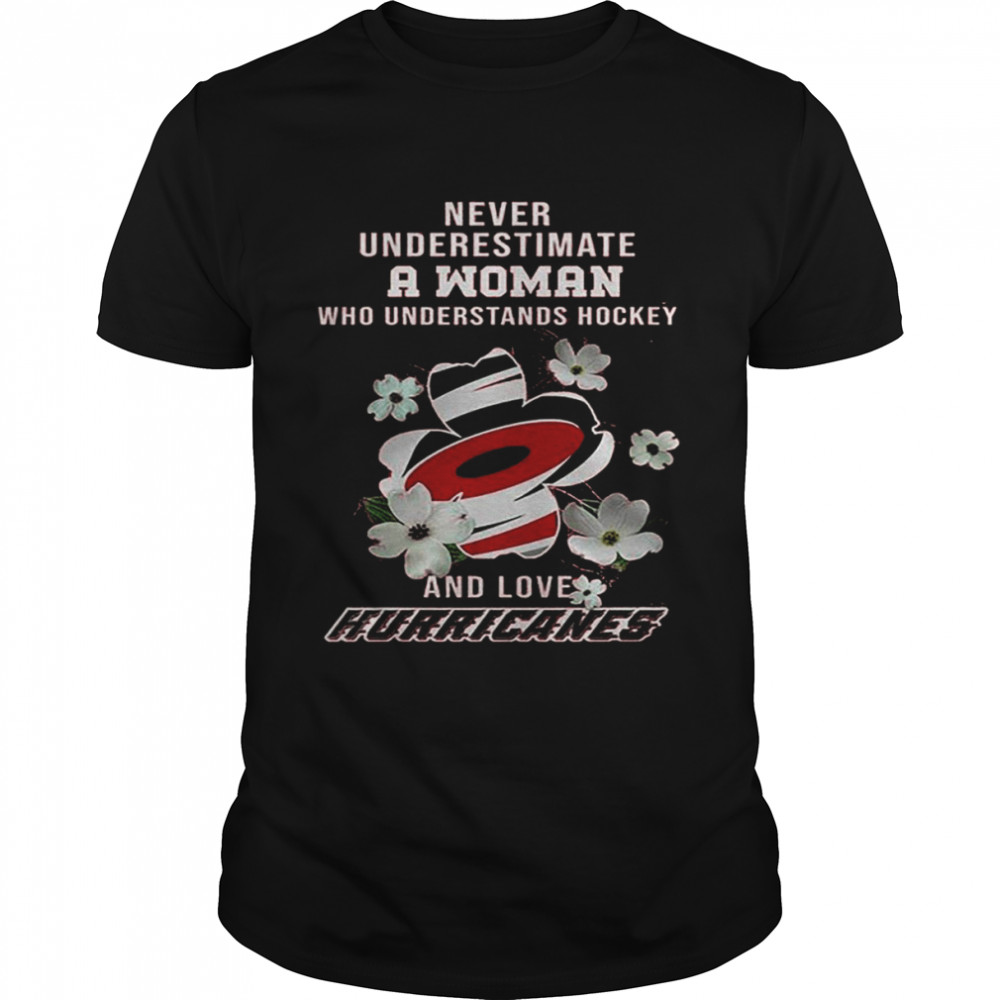 Never underestimate a Woman who understands Hockey and loves Carolina Hurricanes Shirt