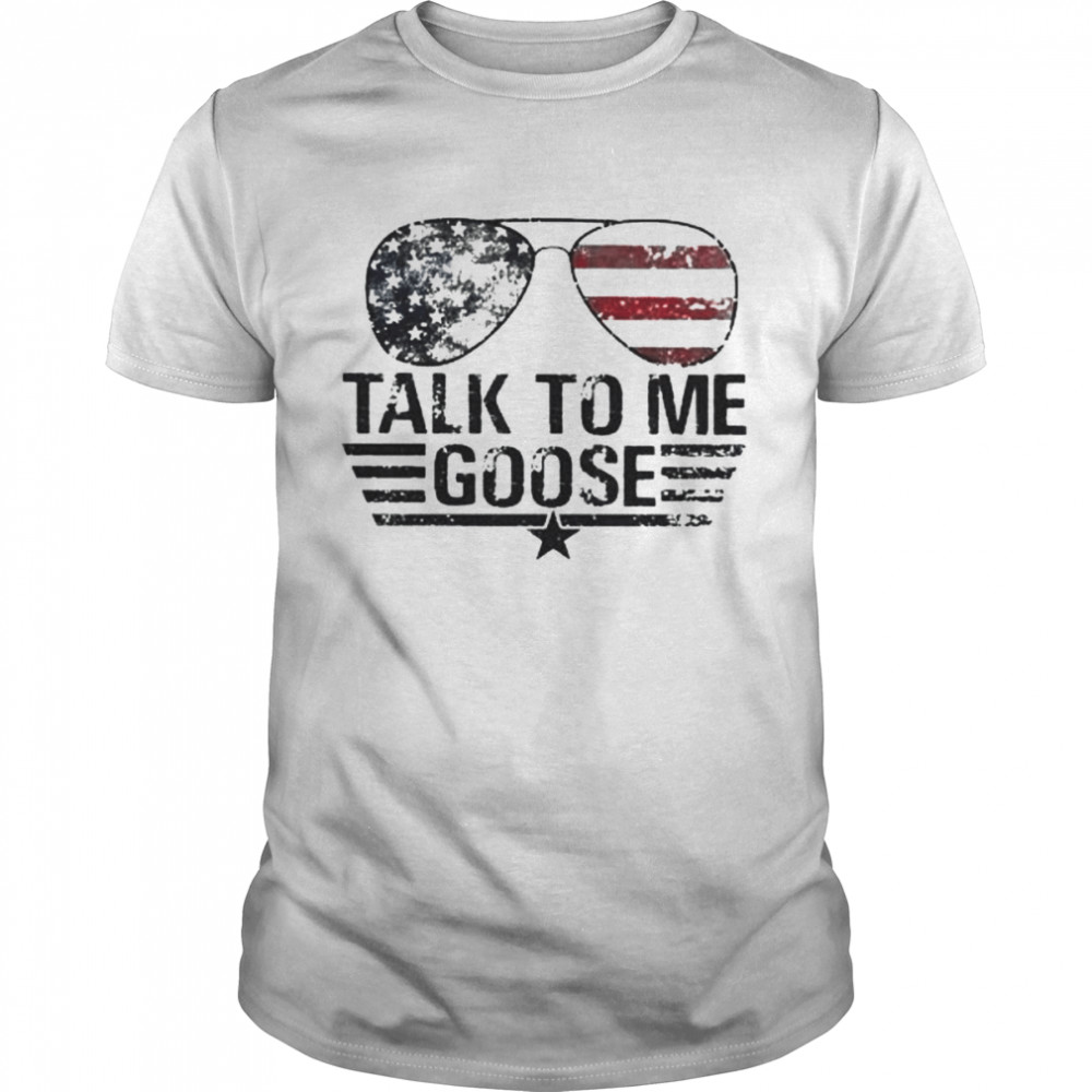 Top Gun talk to me goose glasses american flag shirt