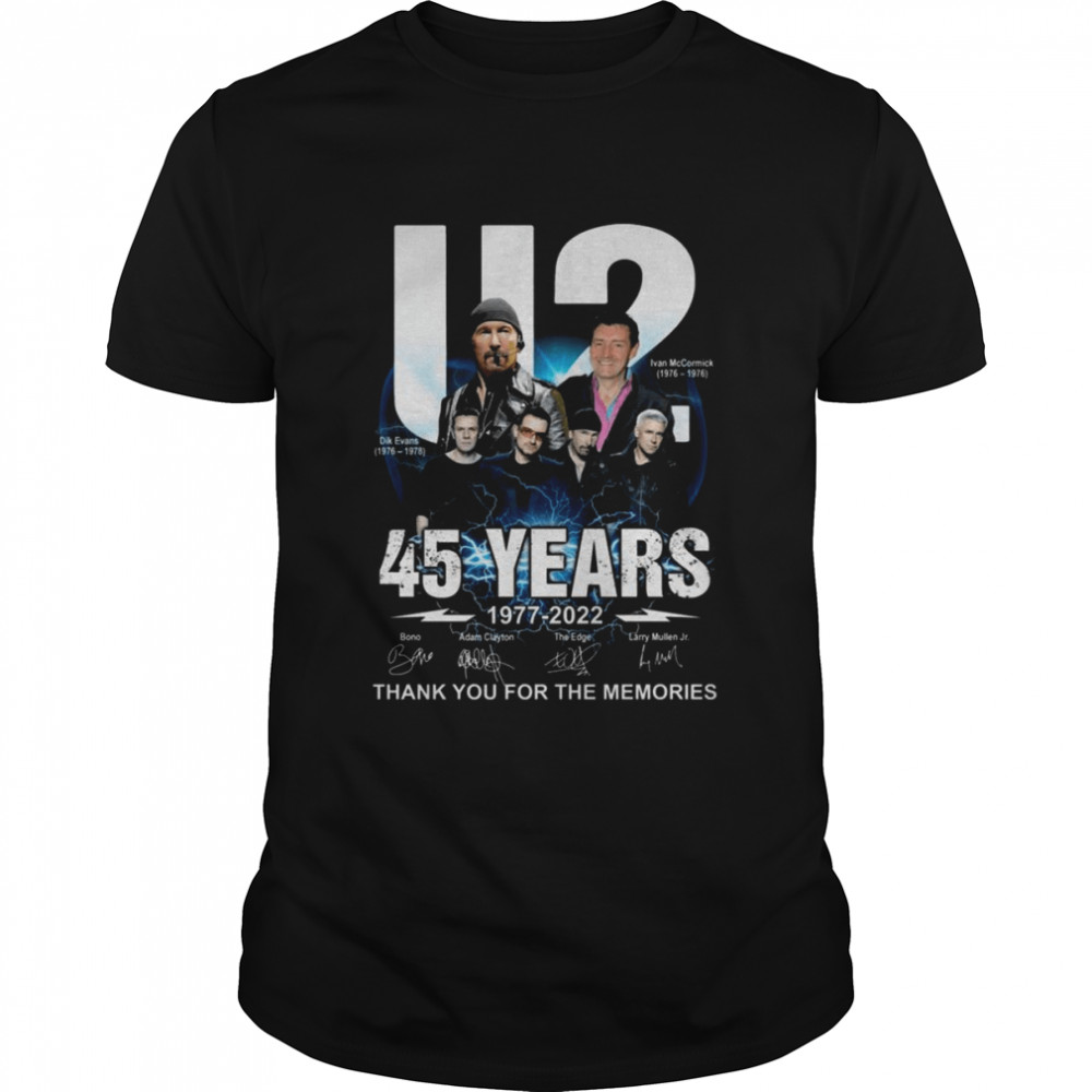 The U2 45 years 1977 2022 thank you for the memories signatures shirt Classic Men's T-shirt