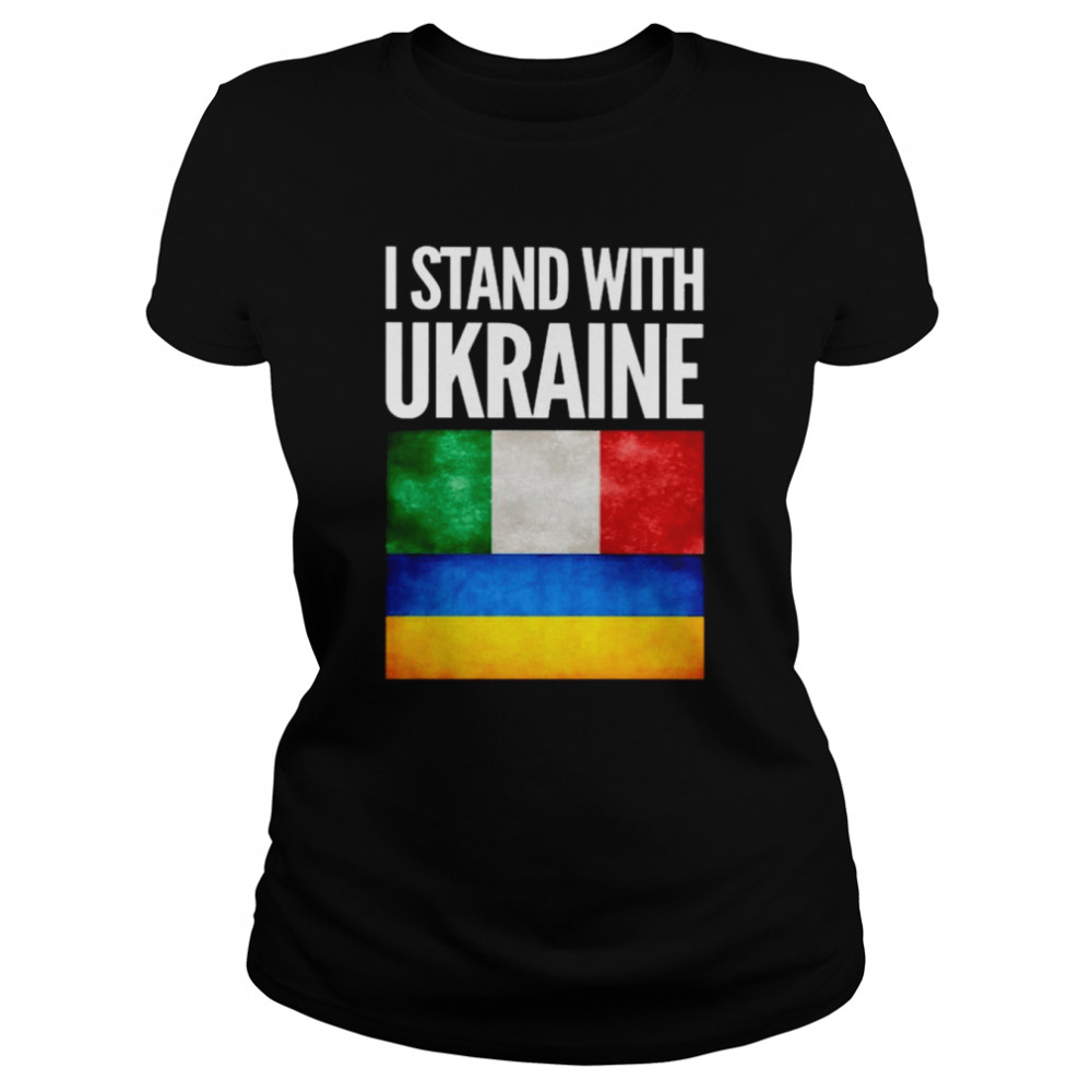 I Stand with Ukraine and Italy Flag  Classic Women's T-shirt